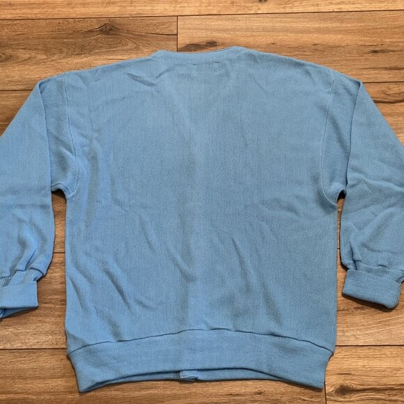 VTG Penn's Landing Knit Cardigan SZ LARGE Blue USA Made Button Front Grandpa - Picture 9 of 9